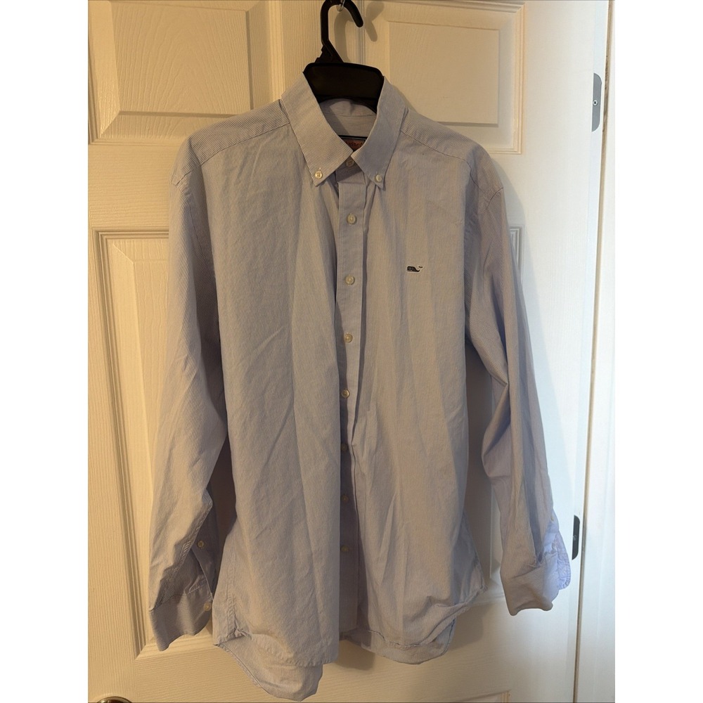 Boy's Size M Vineyard Vines Whale Shirt Seersucker 100% Cotton